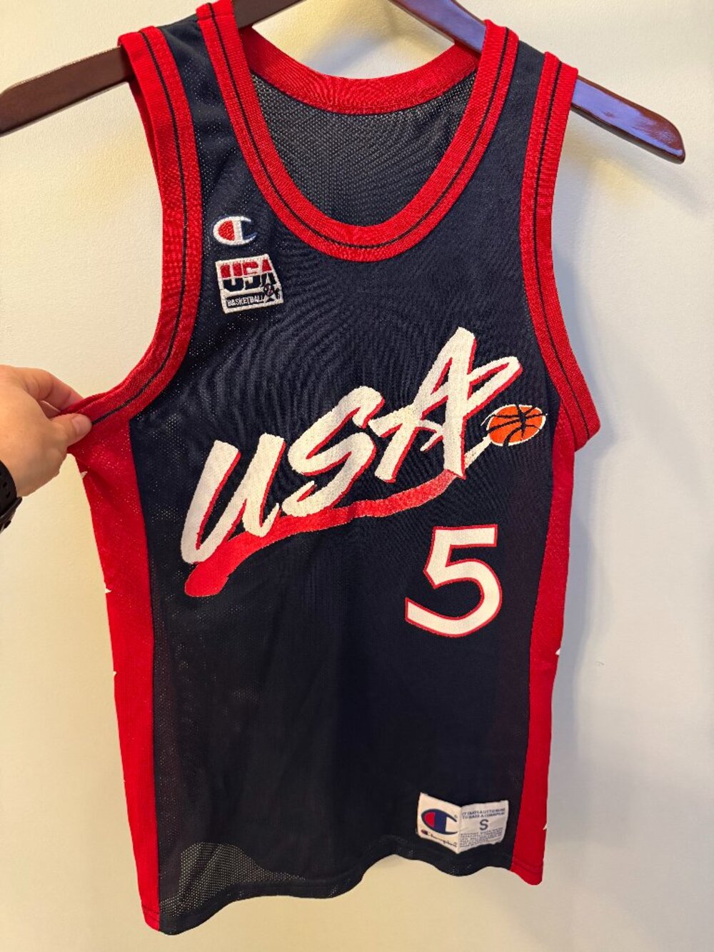 Champion Grant Hill Dream Team USA Basketball Jersey - Vintage 90s, Mens Small